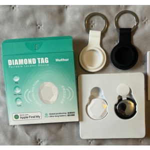 2 Packs Diamond Tracker Tags Compatible with Apple Find My (iOS Only), Bluetooth Tracker, Smart Keys Finder and Item Locator with Case for Wallet Luggage Backpack, 