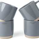 Famiware Coffee Mugs for 4, 13 oz Mug Set, Drinking Cup with Handle for Coffee, Tea, Cocoa, Milk, Milkyway Serise, Dark Gray