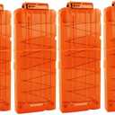 Bullet Clips, OIMIO Soft 12 Bullets Dart Gun Clips Magazine Clip For Nerf Toy Dart Gun 4PCS (transparent orange)