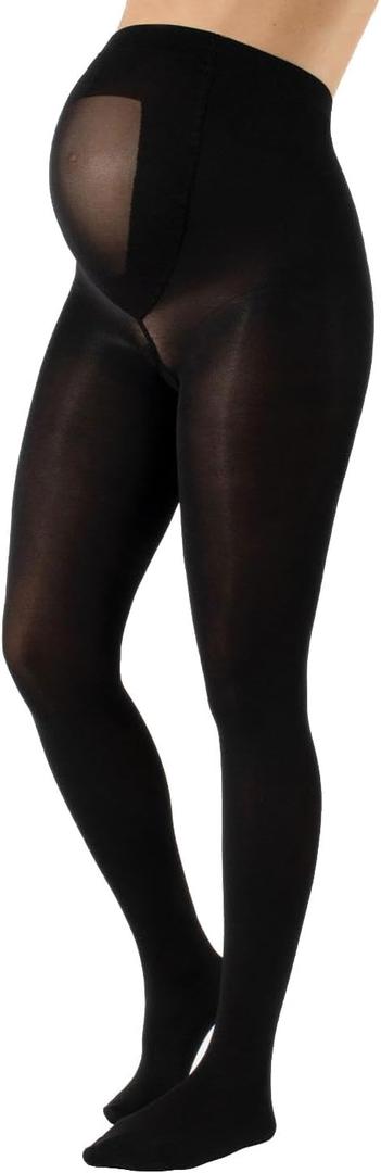 CALZITALY - Opaque Maternity Pantyhose - Pregnancy Tights for Women - 100 DEN Italian Hosiery (M, Black) (M)