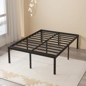 Maenizi 20 Inch Queen Bed Frame No Box Spring Needed, Heavy Duty Metal Queen Platform Bed Frame Support Up to 3000 lbs, Easy Assembly, Noise Free, Black