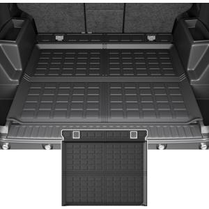 powoq Trunk Mat Compatible with 2010-2024 Toyota 4Runner Cargo Mat TPE Cargo Liner Trunk Liner Replacement for 2010-2024 Toyota 4Runner 5 Seater Accessories (Fit W/O Sliding Tray, Rear Trunk Mat)