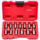13-Piece Screw Extractor Set, Multi-Spline Easy-Out Bolt Extractor Kit, Chrome Molybdenum Steel Tool for Stripped, Rusted & Broken Bolts, Screws & Nuts Removal