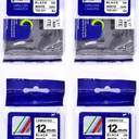 Tapes TZ2-231 Compatible Label Tape for Brother Tze-231 TZ-231 TZ231 Black on White 12mm x 8m, Compatible Tapes for PT-E110VP, PT-E550WVP, PT-P900W, PT-E850TKW, PT-D210, PT-H105, PT-D600 (4)