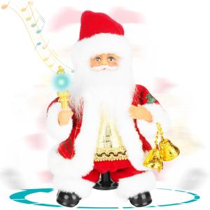SdeNow Rotating Dancing Santa Claus with Music Walking Animated Christmas Doll Santa Singing Christmas Decorations and Santa Claus Stuffed Toy for Kids