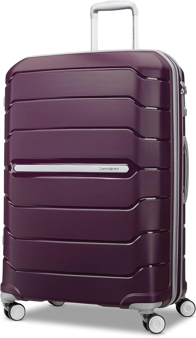Samsonite Freeform Large Checked Luggage with Dual 360 Spinner Wheels - TSA Lock, Airline-Approved - Lightweight Durable Polypropylene Expandable Hardshell - Amethyst Purple