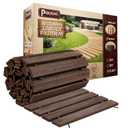 11.5FT Wooden Garden Pathway, Roll Out Walkway for Patio, Backyard and Outdoor Decor, Weatherproof, Non Slip and Easy to Install, Perfect for Beach, Wedding or Lawn (Brown)