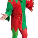 Fun World Costumes Men's Adult Promotional Elf Set. Hat Tunic Shoes (Red/Green)