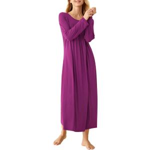 Latuza Women's Soft Viscose Long Sleeves Nightgown (X-Large)
