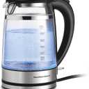 Hamilton Beach Double Wall 1.7L Electric Kettle, Water Boiler & Heater, Built-In Mesh Filter, Auto-Shutoff & Boil-Dry Protection, Cordless Serving, Variable LED Indicator, Glass (40850)