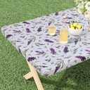 misaya Rectangle Vinyl Tablecloth, Fitted Table Cover, Waterproof, Elastic Edge, Flannel Backing, Plastic Tablecloth Fit 6 Foot Folding Tables for Picnic, Camping, Outdoor (Lavender, 30x72 inch)