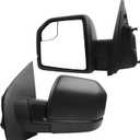Dasbecan Left Driver Side Mirror Compatible with Ford F150 2015-2020 | Non-Heated Manual Folding Power Glass FL3Z17683AK FL3Z17683AK, FL34-17683 Black (3Pins)