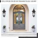 Emliviar 29.3" Exterior Waterproof Wall Sconce Light Fixture, Porch Wall Mounted Lighting with Water Ripple Glass Shade, Black Finish, XE292BL-SW BK, Large - 1 Pack - No Function