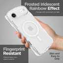 MOWIME Magnetic Case for iPhone Air [Compatible with Magsafe] [Cute Wave Glitter Design] [1 Screen Protector] Slim Soft TPU Clear Bling Case for iPhone Air 6.5" 2025, Clear