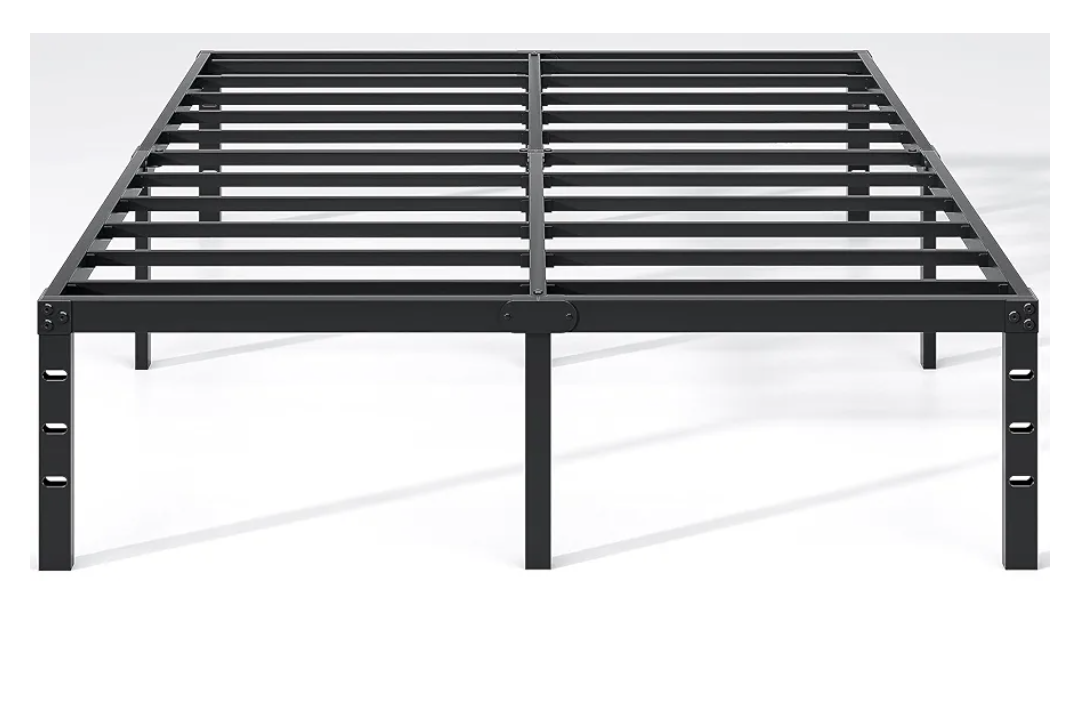 Metal Bed Frame,Full Size Bed Frame with Storage Space,Heavy Duty Sturdy Mattress Foundation,Easy Assembly,No Box Spring Needed, Black,14 Inch,Full