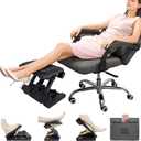 Under Desk Footrest - Detachable Memory Foam Cushion & Massage Roller, Tool-Free Height & Angle Adjustable Foot Stool, Ergonomic Leg Rest for Office, Home & Gaming Comfort, (Black Plus)
