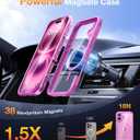 Diaclara Magnetic Designed for iPhone 16 Plus Case,[Full Camera Protection] 360 Clear Bumper Compatible with MagSafe Built-in Screen Protector for 16 Plus case,Magnetic Rose Purple