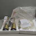 Oneach 25.75" 3-Way Dimmable Touch Control Modern USB Table Lamp Set of 2 for Living Room Bed Room Bedside Nightstand Lamps Fabric Shade Vintage Accent Light Gold Antique Brass