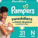 Pampers Baby Diapers - Swaddlers - Size 0, 31 Count, Ultra Absorbent Disposable Newborn Diaper