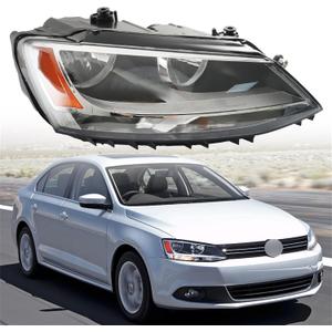 Labwork Headlight Assembly Replacement for Jetta 2011-2018 Halogen Model Headlight Headlamp Right Set Passenger Side