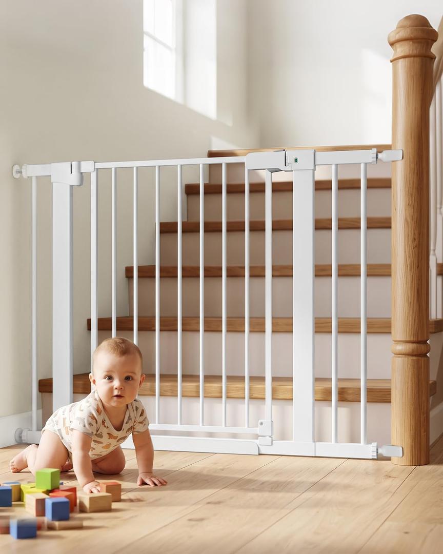 Miumoon 29.5"-40.6" Pressure Mounted Baby Gate for Stairs & Doorways