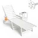 Pamapic 500 LBS Lounge Chair with Coffee Table Set of 2 White Cancel