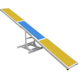 Dog Agility Seesaw - 118"x13"x21" Dog Agility Training Equipment for Backyard Obstacle Courses, Weather Resistant & 2-Level Height Adjustable