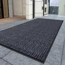 Kuyal Front Door Mat, 3'x6' Indoor Outdoor Entrance Mat, Commercial Floor Mats Inside Outside Entrance, Heavy Duty Durable Welcome Mats, Rubber Backing Non Slip Outdoor Mats for Entryway,Dark Gray, 36" X 72"