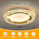 UOFUS 19.68inch Large Gold Flush Mount Ceiling Light 75W Modern Round LED Ceiling Light Fixture 3000K-6000K Super Bright Circle Ceiling Lamp for Living Room Dining Room Bedroom Kitchen Bathroom