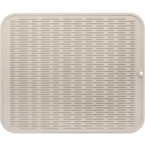 Silicone Dish Drying Mat for Multiple Usage,Easy clean,Eco-friendly,Heat-resistant Silicone Mat for Kitchen Counter or Sink,Refrigerator or Drawer Liner Tapioca XL 18 inches x 16 inches
