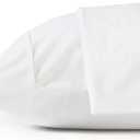 Linen Home 100% Cotton Percale Pillowcases Queen Size, Snow White, 2 Pieces of Pillow Case, Crisp and Cool Strong Bed Linen, 20 inches X 30 inches