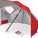 Sport-Brella Premiere UPF 50+ Umbrella Shelter with Patented Side Panels and Tilt Mechanism, Heavy-Duty 1.25 Inch Center Pole, Auger Anchor for Sand and Grass