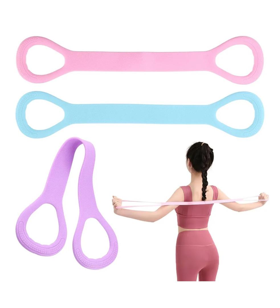 3pc Figure 8 Resistance Band, Arm Back Shoulder Exercise Bands, Elastic Rope Stretch Fitness Band, 8 Shaped Stretch Band for Chest Expander, Yoga Gym Fitness Pulling Rope