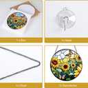 Stained Glass Window Hanging, Sunflowers Suncatcher 7.8 in Sun Catcher Glass Panel Boho Wall Art Decor with Chain Diamond Glass Panel Hangings Scenery Sun Catchers Decor for Lover Couple Mom