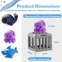 Underwater Swim Game Set with 6 Floating Sea Animals, Funscape Kids Pool Diving Toys, Underwater Dive Rescue Toy for Swimming Pool