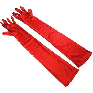 Long Satin Opera Gloves Banquet Dress Gloves Elbow Length 1920s Party Gloves for Women Girls