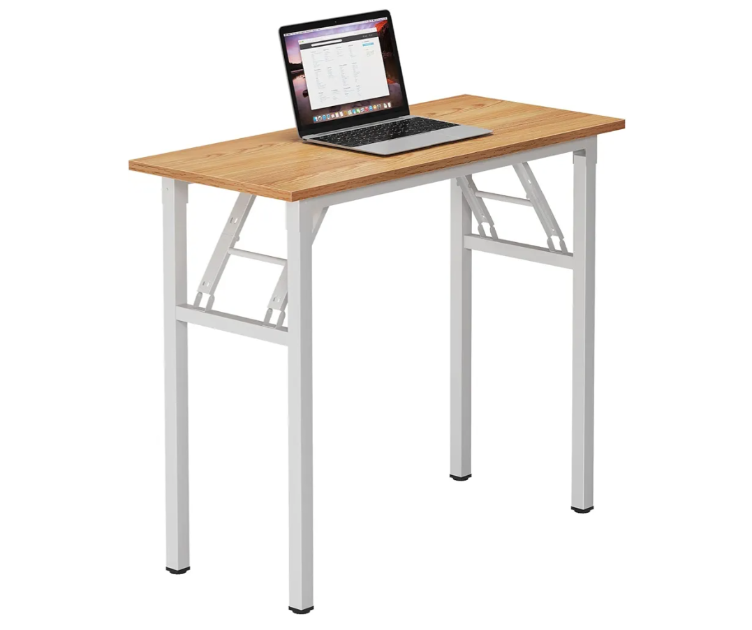 Need Small Desk 31 1/2" No Assembly Foldable Writing Table,Sturdy and Heavy Duty Folding Computer Desks for Small Space/Home Office/Dormitory AC5BW(80 * 40)