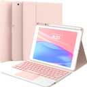 GreenLaw Keyboard Case for iPad 9th Generation 10.2", iPad 8th/ 7th/Air 3, Detachable Wireless Keyboard Case for Pro 10.5 inch, 7 Color Backlit, Stain-Resistant Cover, 2 BT Connection, Pink