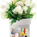 Flower Pot Diversion Safe with Key Lock, Secret Hidden Safe Lock Box, Perfect for Hiding The Valuables Inside Flower Pots False Bottom, Plants Not Include (White)