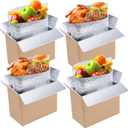 4 Pack Insulated Shipping Boxes with Aluminum Foil Liner, Styrofoam Cooler Shipping Boxes, Foam Cooler Cold Food Shipping Box Insulated Box for Travel Mailing Packing Delivery 8"x4"x6"