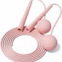 Jump Rope-Cordless & Corded Adjustable Jump Rope for Fitness with Large Ball for Home Gym & Travel for Men and Women (Pink)