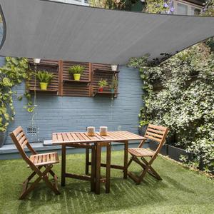 Shade Sail 8'x10' Sun Shade Sail, Permeable Shade Sails HDPE UV Block Sunshade Outdoor Patio Canopy Sun Cover for Backyard, Garden, Porch, Dark Grey