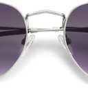 SOJOS Square Polarized Sunglasses for Women Men Small Hexagonal Polygon Shades SJ1072 (Matt Silver)
