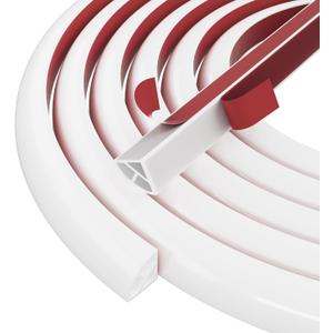 Flexible Quarter Round Molding Bendable Molding Trim, Peel and Stick Silicone Rubber Edge Trim for Floor, Tub, Cabinet, Flexible Molding Around Curved Stairs, Columns and Walls-236” L x 0.6” W x 0.6” H