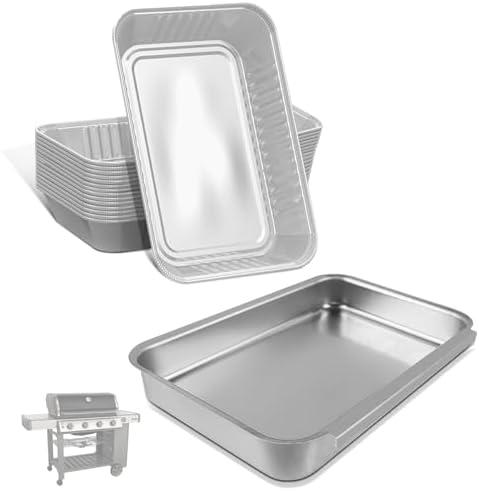 MOASKER 93305 Grease Catch Pan for Weber Genesis II & Spirit Grill Drip Pan with 10 Pack 6415 Foil Grease Tray Liners for Weber Genesis II e-310/315/330/335 & Spirit e-210/220/310/320/330#83156
