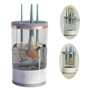 Makeup Brush Cleaning Machine - Automatic Cosmetics Brush Cleaner, Electric Make-up Brush Cleaner and Dryer, Dust-proof Beauty Brushes Organizer, Birthday Gift for Ladies