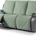 TAOCOCO 100% Waterproof Recliner Sofa Cover, Non Slip Split Couch Covers for Reclining Couches with Straps, Washable Reclining Sofa Cover Furniture Protector for Kids Pets(3 Seater, Sage Green)