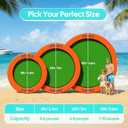 Vvelike Inflatable Floating Water Hammock for Adults, Float Circle Paddle Dock Lake Island Boat Pool Rafts, Large Size Round Ring Floaties Swim Deck Platform Family Party (Light Green+Orange, 8ft)