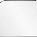 Modern Large Wall Mirror, Modern Mantel Minimalist Home Decor, Brushed Black Metal Framed Arched Mirror for Living Room, Bedroom, Fireplace, Mantle, Entryway, Bathroom, 36" x 30", Black