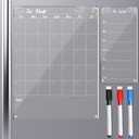 2 Pcs Magnetic Acrylic Calendar for Fridge Clear Dry Erase Monthly and Weekly Calendar Board Reusable Planner Board for Refrigerator Family Kitchen Office Includes 3 Colors Plastic Dry Erase Markers